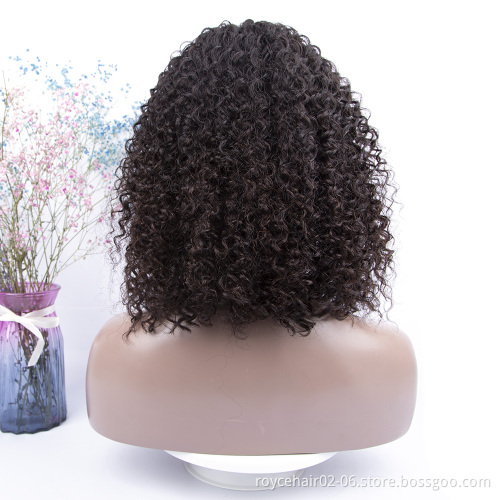 100% Human Hair High Density Deep Wave Short Wavy Lace Front Bob Wigs